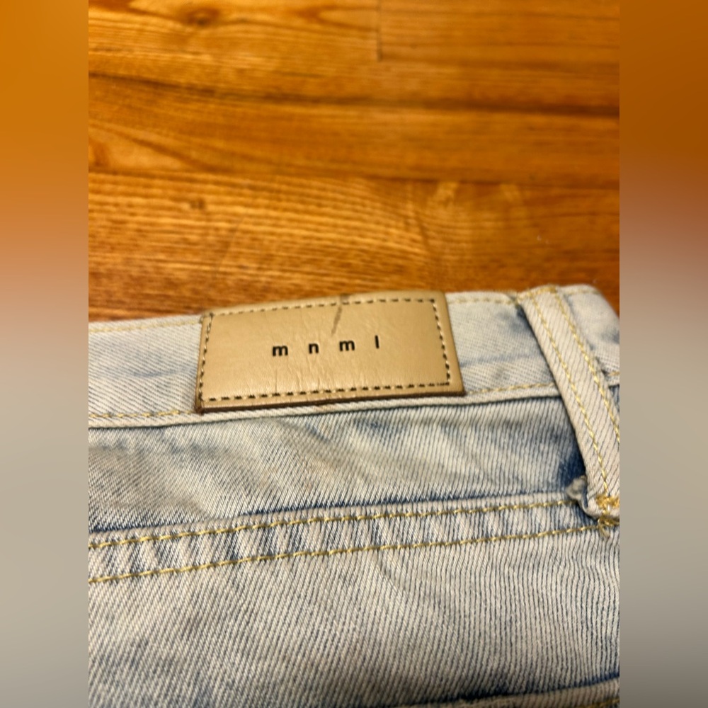 MNML Light Blue Distressed Skinny Jeans - Picture 5 of 6